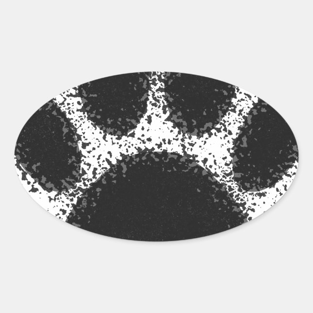 Sticker Ovale Dessin à mâchoire de chien (Devant)