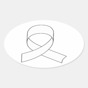 Sticker Ovale Dessin de ruban blanc