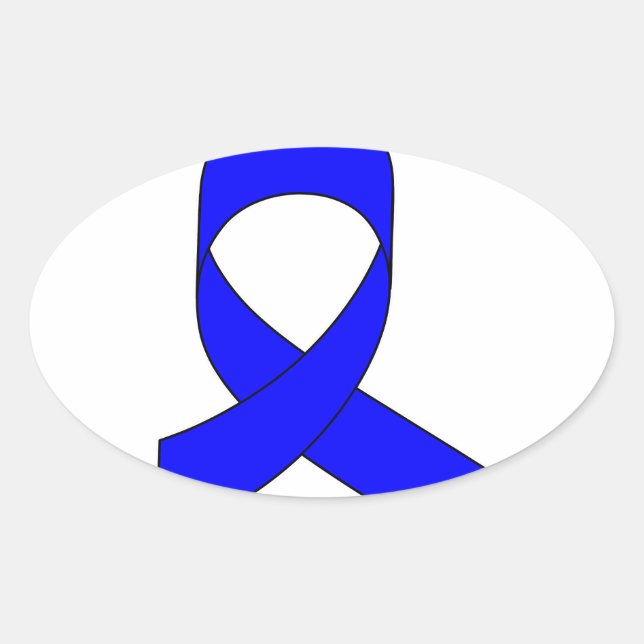 Sticker Ovale Dessin de ruban bleu (Devant)