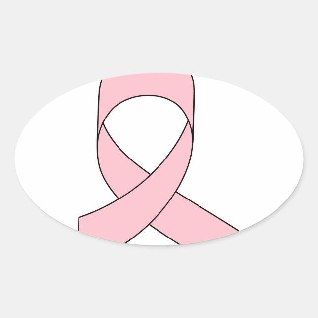 Sticker Ovale Dessin de ruban rose (Devant)