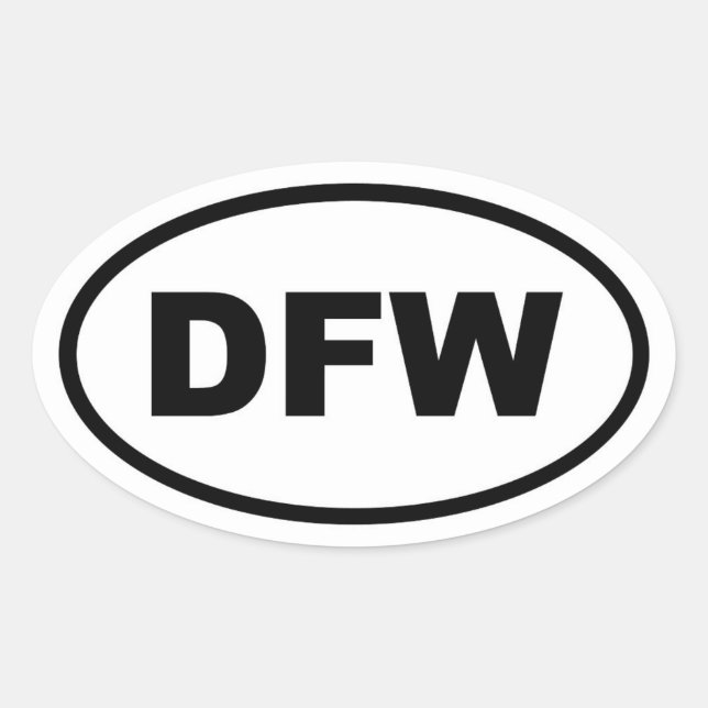 Sticker Ovale DFW Dallas Fort Worth (Devant)