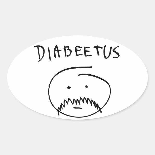 Sticker Ovale Diabeetus (Version d'esquisse) (Devant)