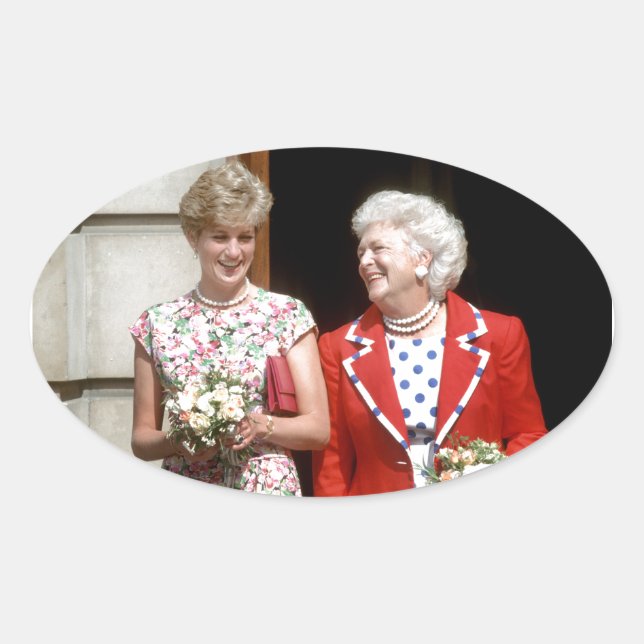 Sticker Ovale Diana-Barbara Bush (Devant)