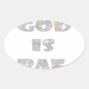 Sticker Ovale dieu est né