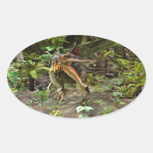 Sticker Ovale Dinosaure Spinosaurus