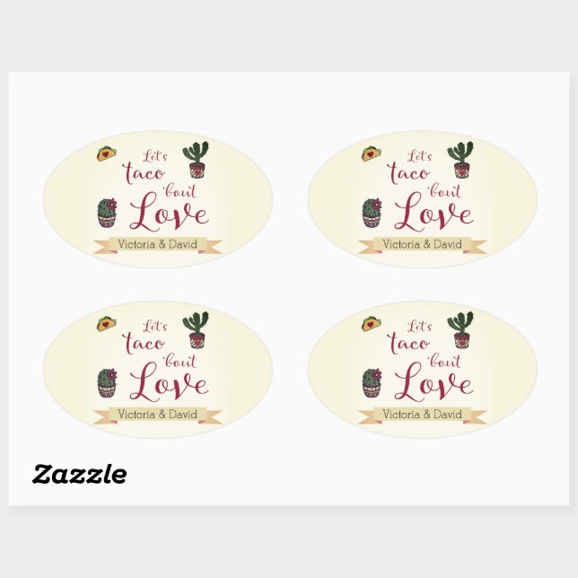 Sticker Ovale Discutons de l'Amour Fiesta Theme Enterrement de V (Feuille)