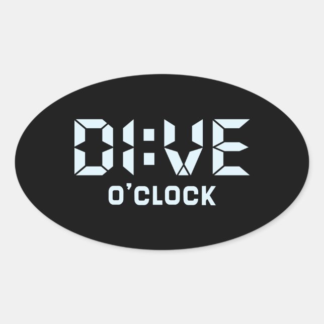Sticker Ovale Dive O'Clock (Devant)
