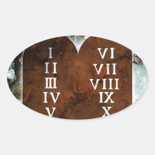 Sticker Ovale Dix commandements