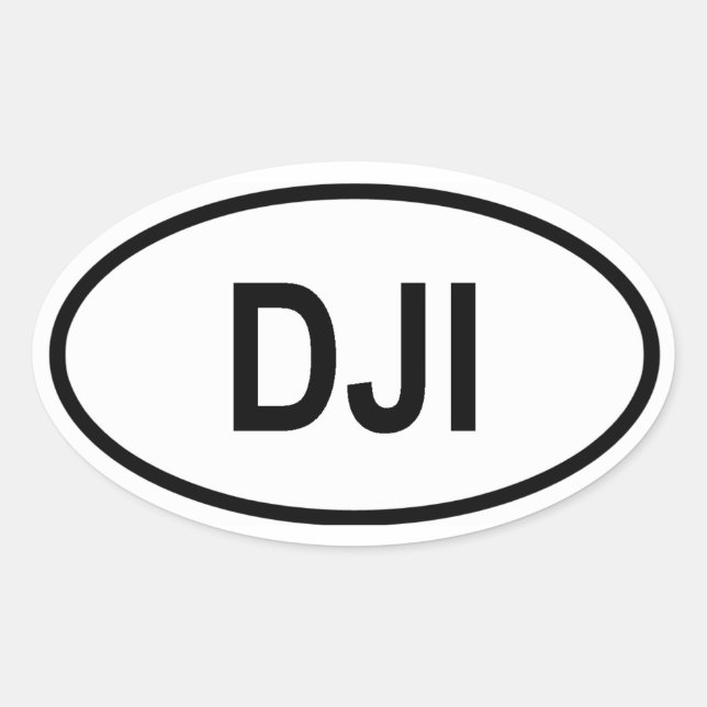 Sticker Ovale Djibouti "DJI" (Devant)