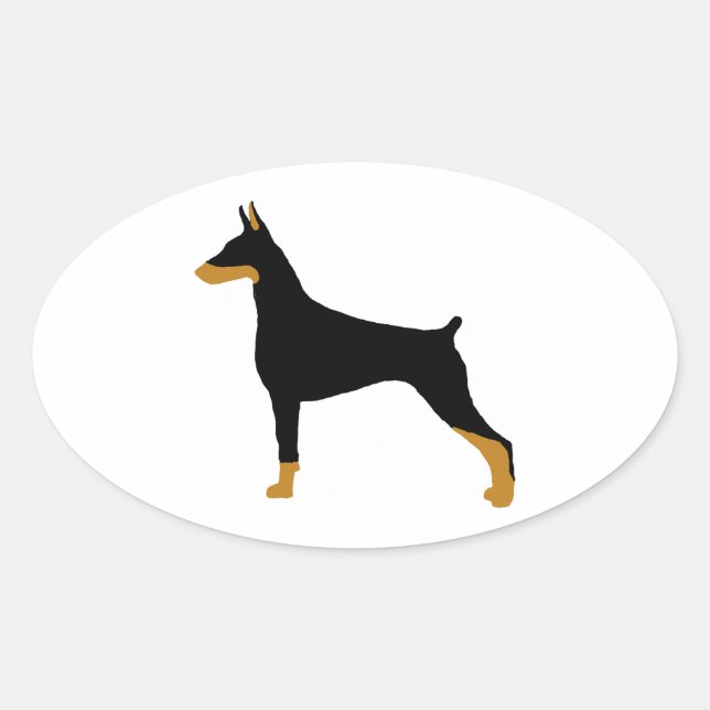 Sticker Ovale doberman pinscher (Devant)