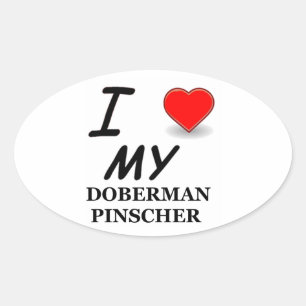 Sticker Ovale doberman pinscher