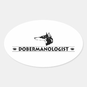 Sticker Ovale Doberman Pinscher