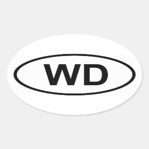 Sticker Ovale Dominique "WD"