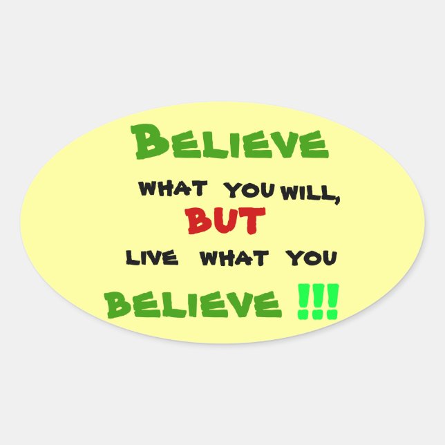 Sticker Ovale Don't be a Hypocrite (Devant)