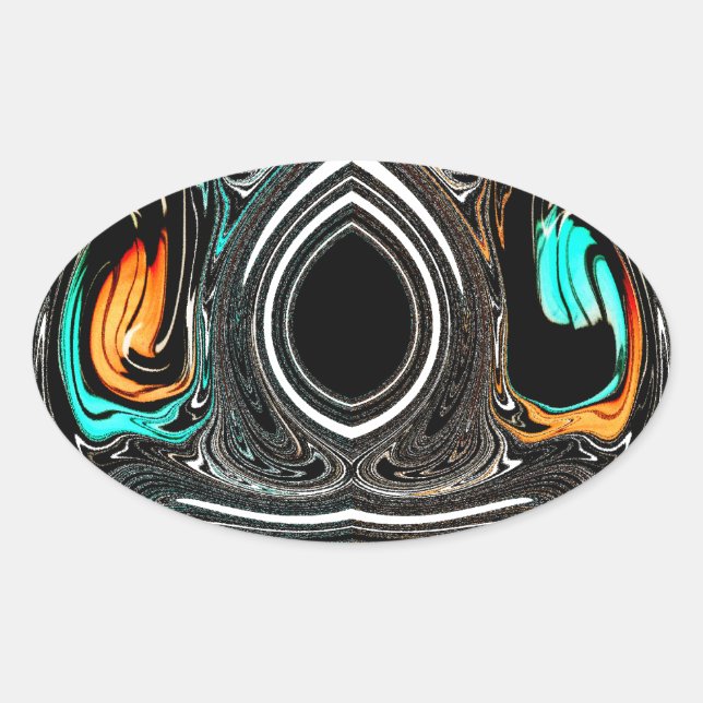 Sticker Ovale Doodle ethnique africain Zebra texturé Art Imprime (Devant)