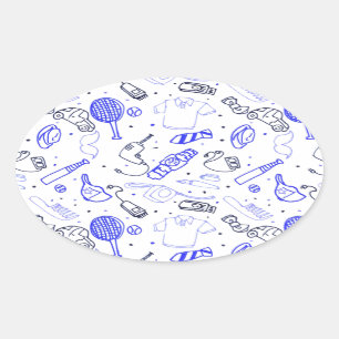 Sticker Ovale Doodle fête des pères