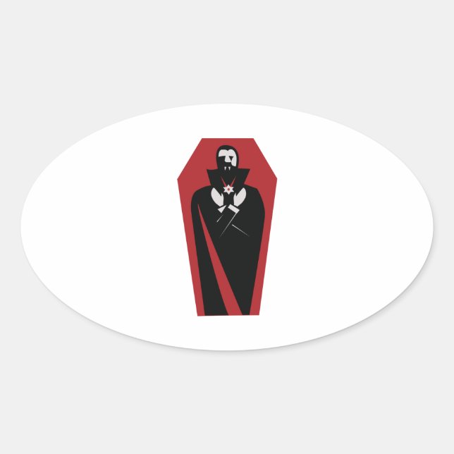 Sticker Ovale Draculas Coffin (Devant)
