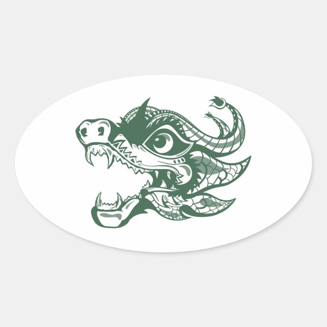 Sticker Ovale dragon (Devant)