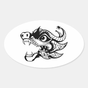 Sticker Ovale dragon