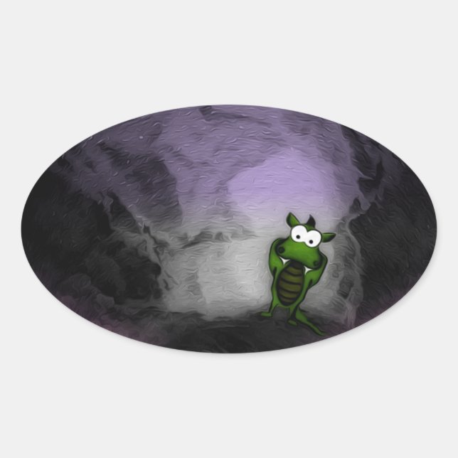 Sticker Ovale Dragon incliné (Devant)