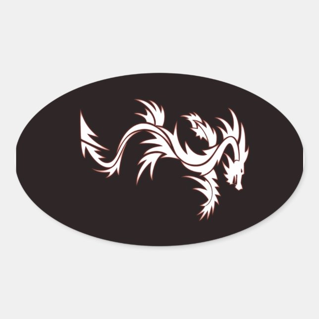 Sticker Ovale Dragon rougeoyant (Devant)