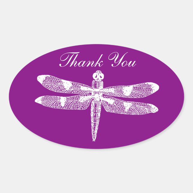Sticker Ovale Dragonfly Graphic Merci Oval (Devant)