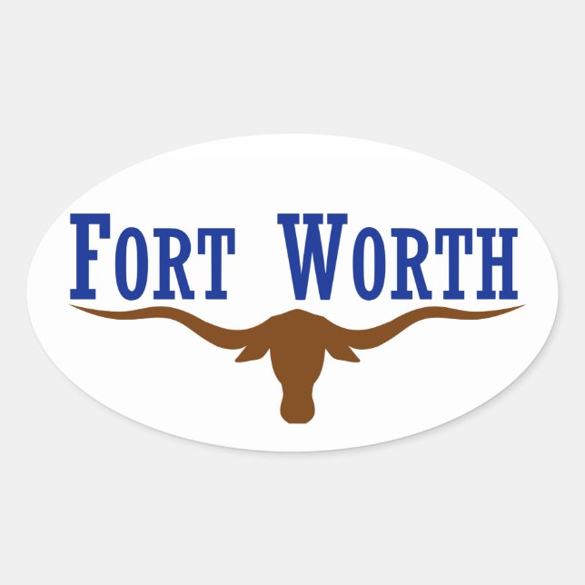 Sticker Ovale Drapeau 4 Fort Worth (Devant)