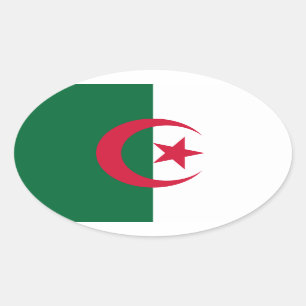 Sticker Ovale Drapeau Algérie