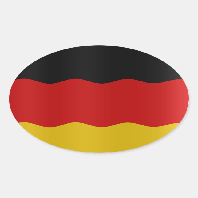 Sticker Ovale Drapeau allemand (Devant)