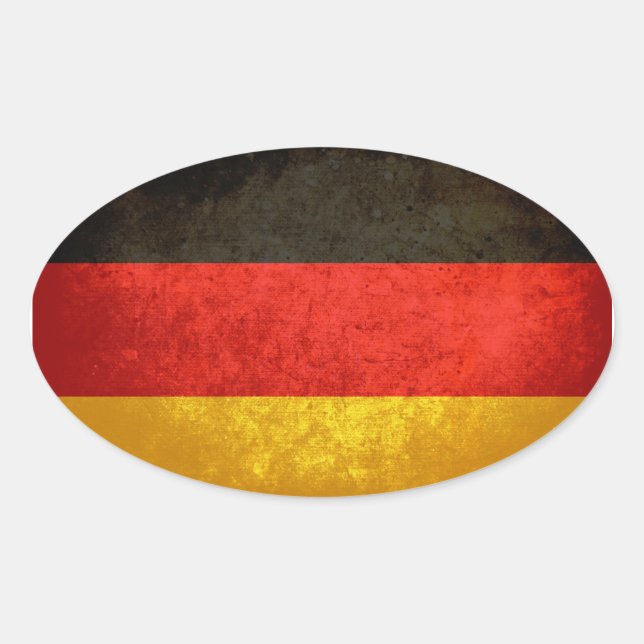 Sticker Ovale Drapeau allemand (Devant)