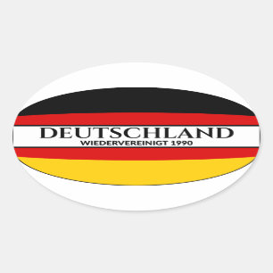 Sticker Ovale Drapeau allemand 1990 de Deutschland Wiedervereini