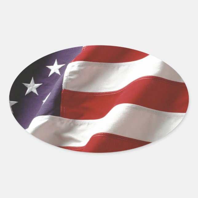 Sticker Ovale Drapeau américain (Devant)