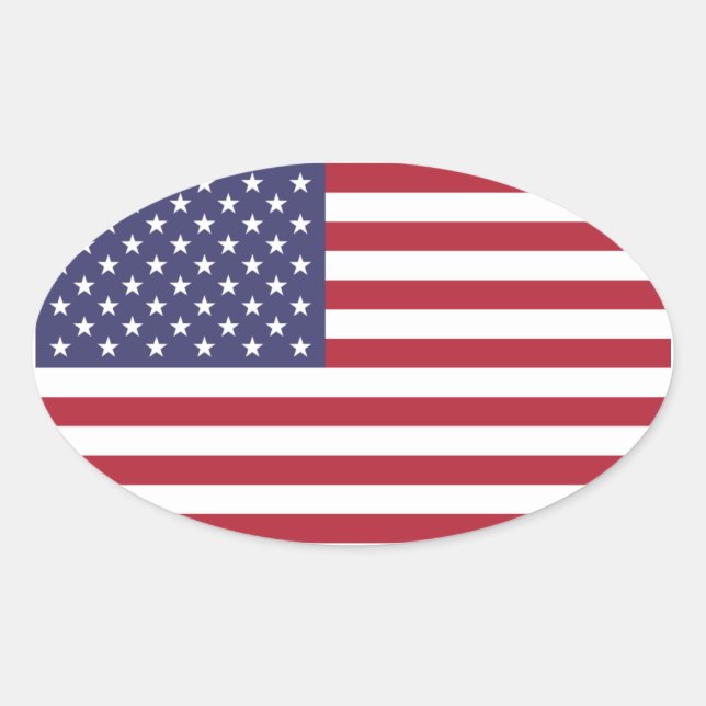 Sticker Ovale Drapeau américain/américain, États-Unis/États-Unis (Devant)
