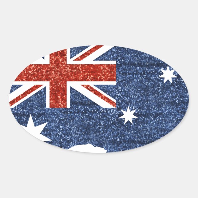 Sticker Ovale drapeau australien (Devant)