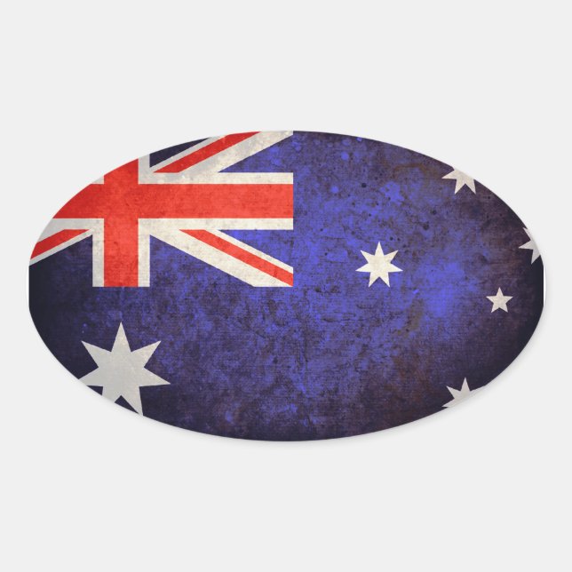 Sticker Ovale Drapeau australien (Devant)