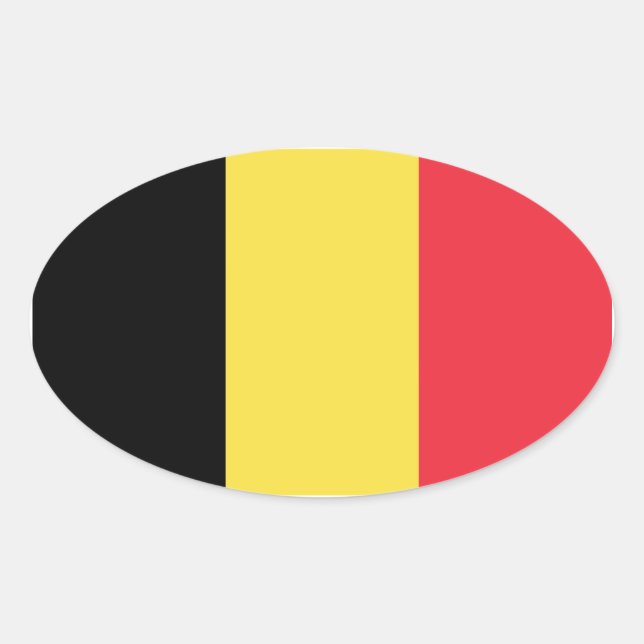 Sticker Ovale Drapeau Belgique/Belgique (Devant)