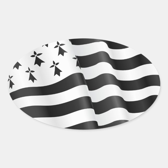 Sticker Ovale Drapeau breton (Devant)