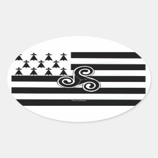 Sticker Ovale Drapeau breton (breton)