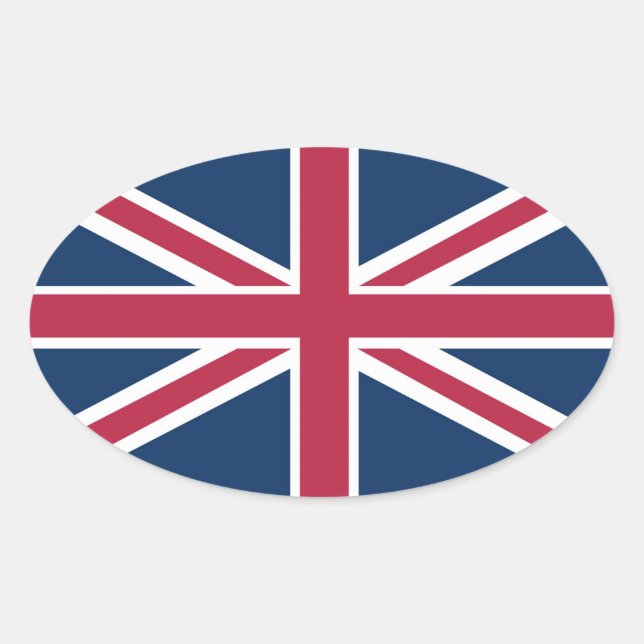 Sticker Ovale Drapeau britannique (Devant)
