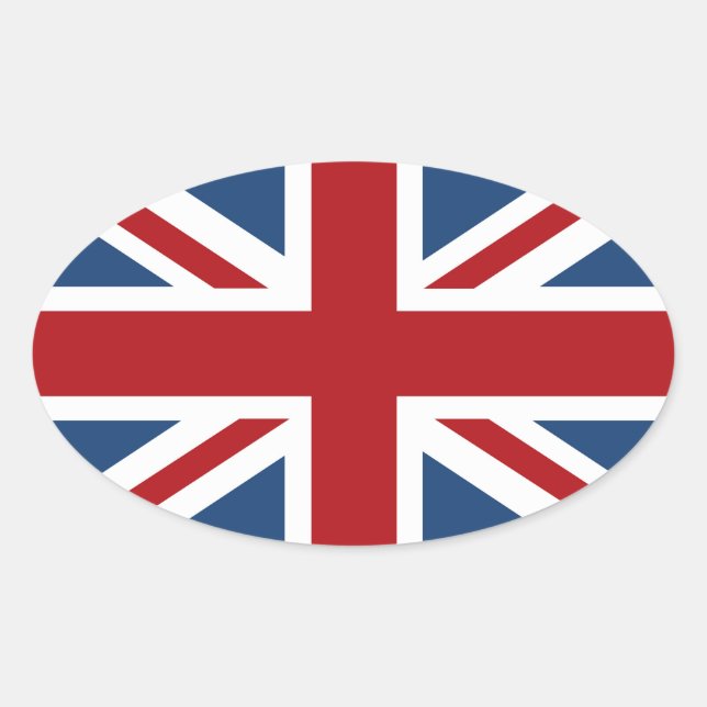 Sticker Ovale Drapeau classique Union Jack UK (Devant)