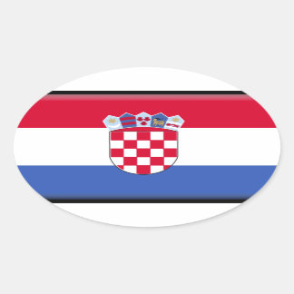 Sticker Ovale Drapeau Croatie