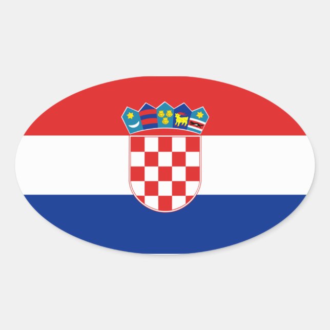 Sticker Ovale Drapeau Croatie (Devant)