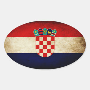 Sticker Ovale Drapeau Croatie