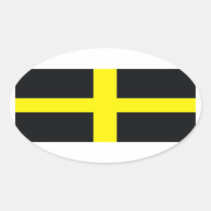 Sticker Ovale drapeau croisé Royaume-Uni Pays de Galles de Davi