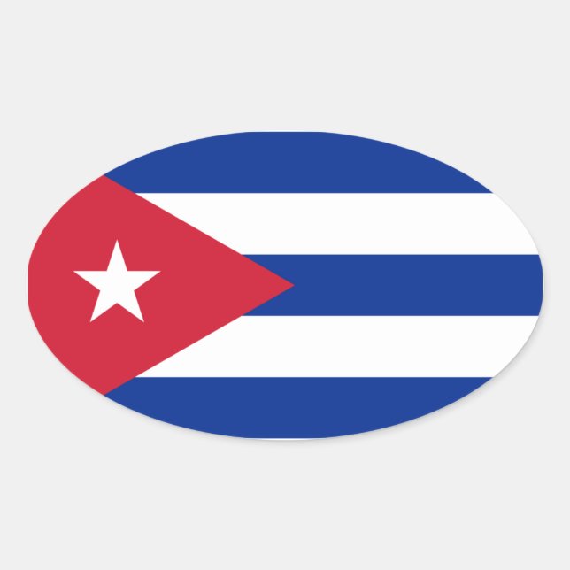Sticker Ovale Drapeau Cuba/Cuba (Devant)