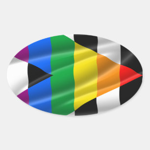 Sticker Ovale Drapeau d'allié(e) straight
