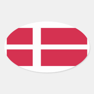Sticker ovale Drapeau Danemark