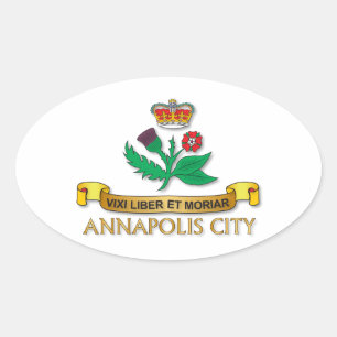 Sticker Ovale Drapeau d'Annapolis