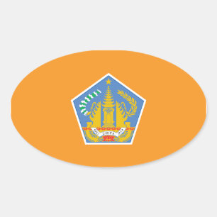 Sticker Ovale Drapeau de Bali, Indonésie