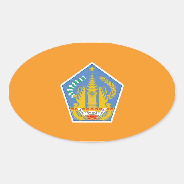 Sticker Ovale Drapeau de Bali, Indonésie (Devant)